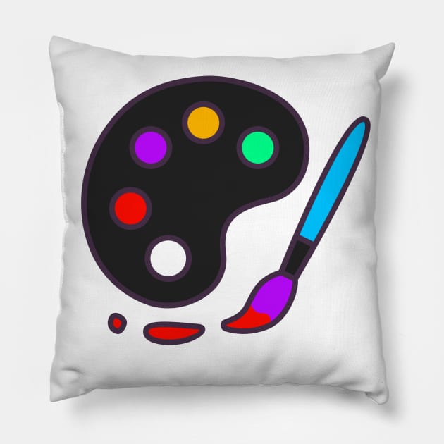 paint palette design Pillow by artistic-much