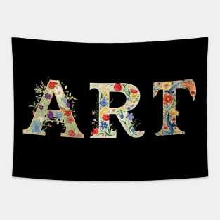 Floral ART Typography Tapestry