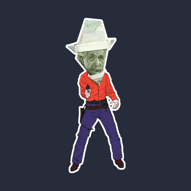 Sheriff Einstein / Money Origami T-Shirt by yosuke