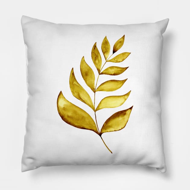 Simple branch - ochre Pillow by wackapacka