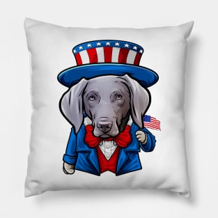 Fourth of July Weimaraner Pillow