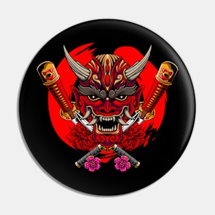 Samurai Warrior Roses Pin