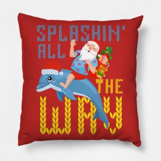 Splashin all the way - funny ugly sweater Pillow