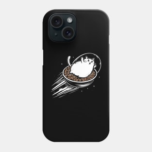 Galactic Feast: Happy Cat in Space Bowl Phone Case