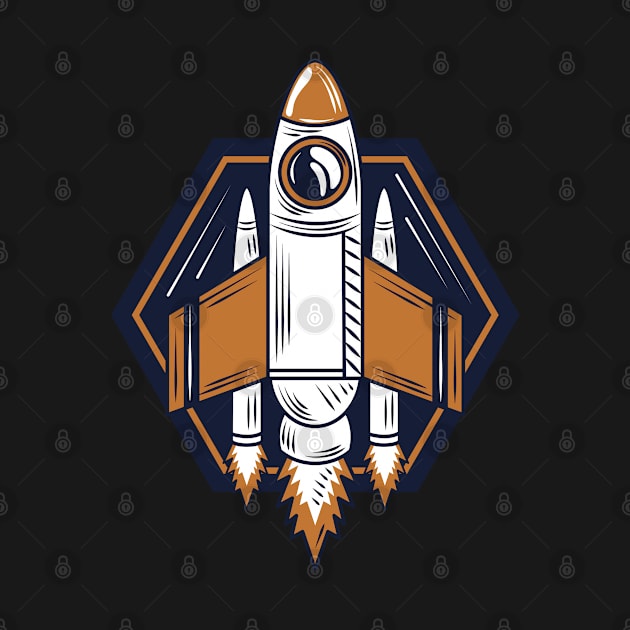 Space shuttle rocket spaceship vector illustration by Abeer Ahmad