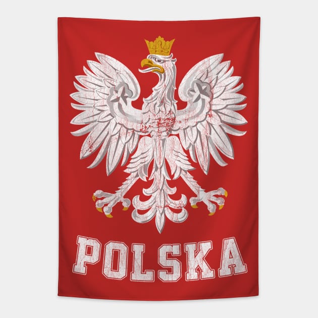 Polska Eagle / Retro Polish Pride Design Tapestry by DankFutura