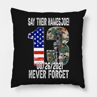 Say Their Names Joe Names Of Fallen Soldiers 13 Heroes Pillow