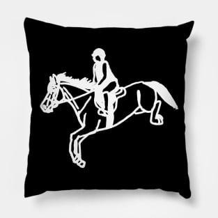 white horse outline Pillow