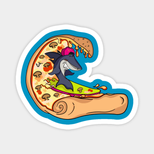 Surfing pizza Magnet