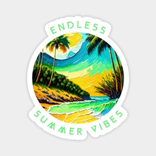 endless summer, fun summer artistic design v10 Magnet