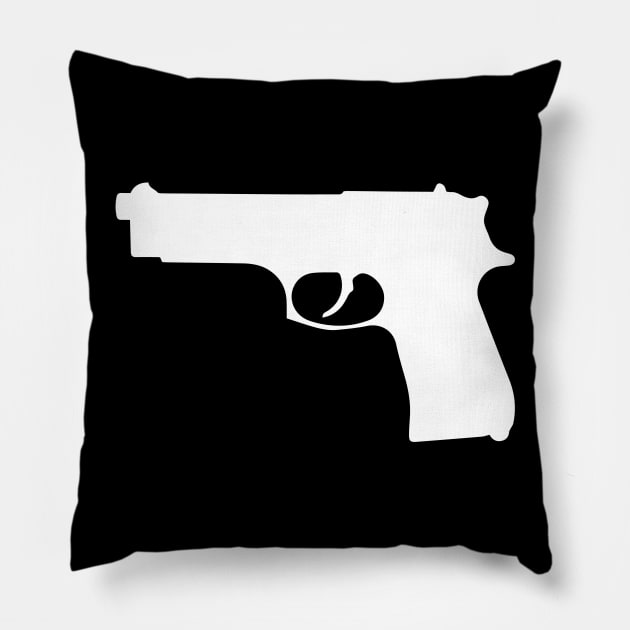 Semi-automatic Handgun Silhouette Pillow by hobrath