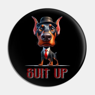 Suit Up Doberman Pin