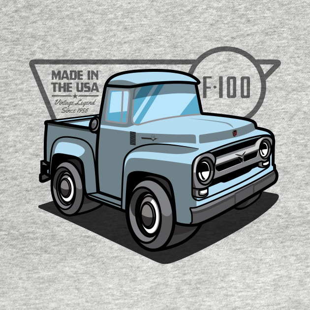 Discover Diamond Blue F-100 - 1956 - Pickup Truck - T-Shirt