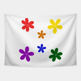 Minimalist Abstract Flowers - Gay Pride Tapestry