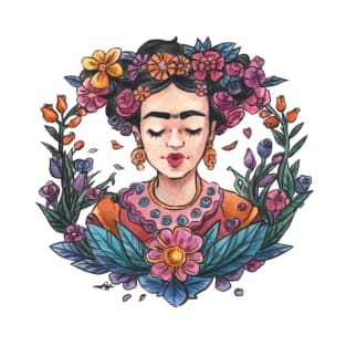 Frida Kahlo Art Deco Watercolour T-Shirt