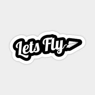 Cool Lets Fly Paper Plane T-Shirt Magnet