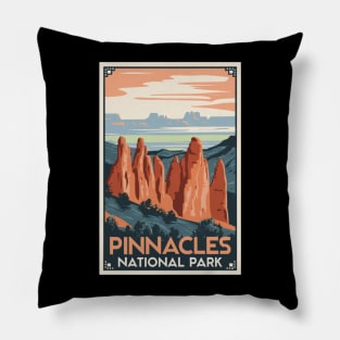 Pinnacles National Park Vintage Travel Poster Pillow