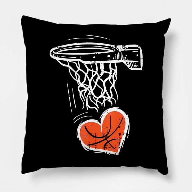 Valentines Day Basketball Heart  Girls Kids Toddler Pillow by Aleem James