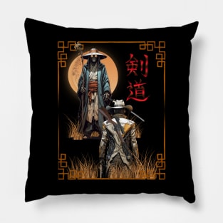 Robot Samurai Vs Cyborg Cowboy Pillow