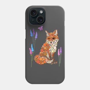 Pretty Winking Fox Graphic Design Circles Dots Bubbles Phone Case