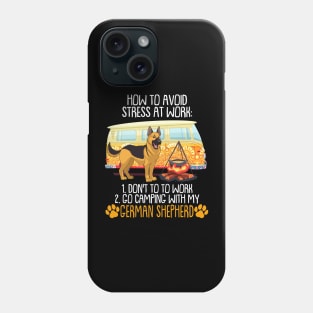 Camping With German Shepherd To Avoid Stress Phone Case