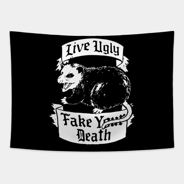 Live Ugly Possum Tapestry by tomatillo