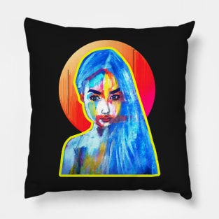 blue marlyn abstract Pillow