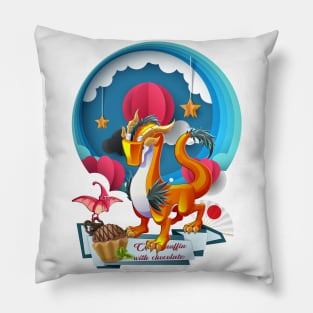 The Orange Dragon with Pterodactyl Pillow