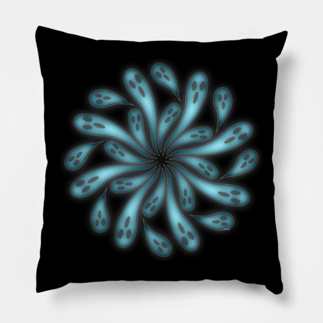 Spooky Ghost Mandala Pillow by Vidi Studios