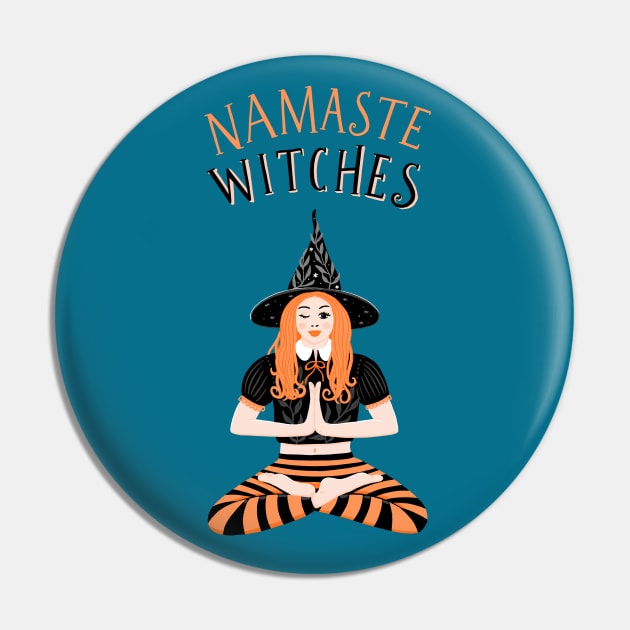 Namaste Witches Pin by BexMorleyArt