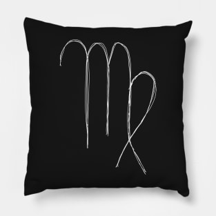 Dark and Gritty Virgo Zodiac Sign (white) Pillow