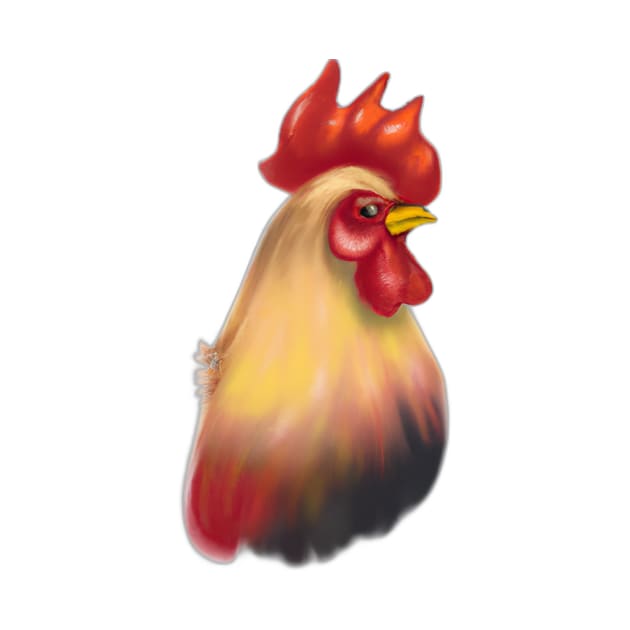 Cute Rooster Drawing by Play Zoo