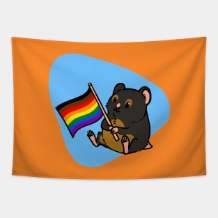 Hamster Pride People of color inclusive Pride flag Tapestry