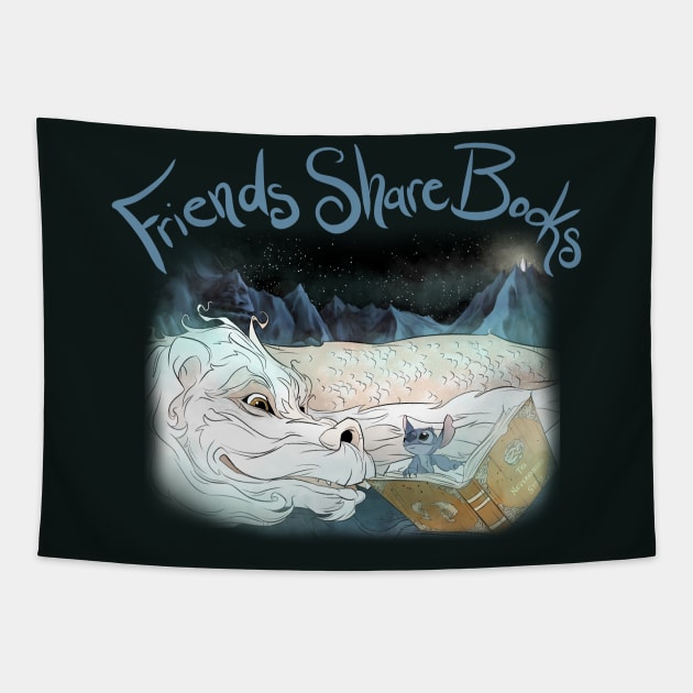 Friends Share Books Tapestry by Drea D. Illustrations