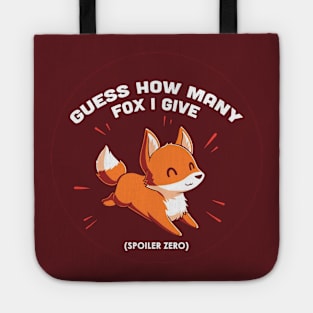 Guess how many fox I give!! Cool Funny Fox with Balloons in Space animal lover quote artwork Tote