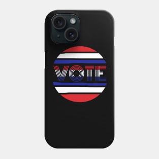 Vote.  Circle design with Red, White and Blue Vote Message for the 2020 US Presidential Election. Phone Case