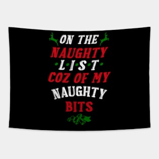 Naughty List Coz Of Naughty Bits Tapestry