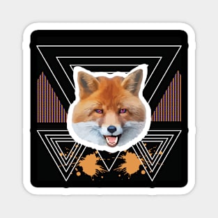 Fox Smile in triangle black Magnet