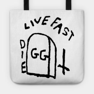 GG Allin Live Fast Die Tattoo big Tote