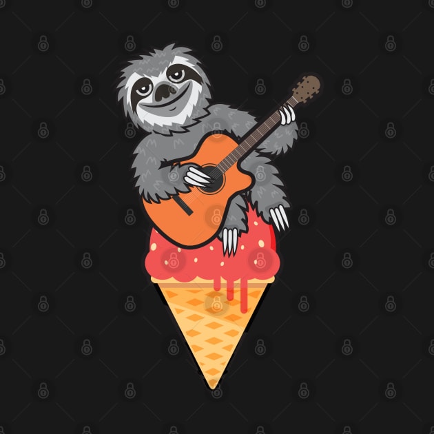 Sloth Guitar Ice Cream by Plushism