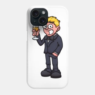 Cool Handsome Man In Suit Drinking Champagne Phone Case