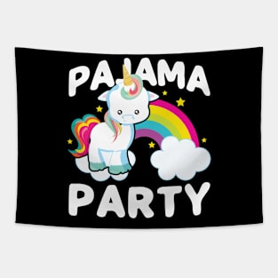 Pajama-Party' Funny Unicorn Tapestry