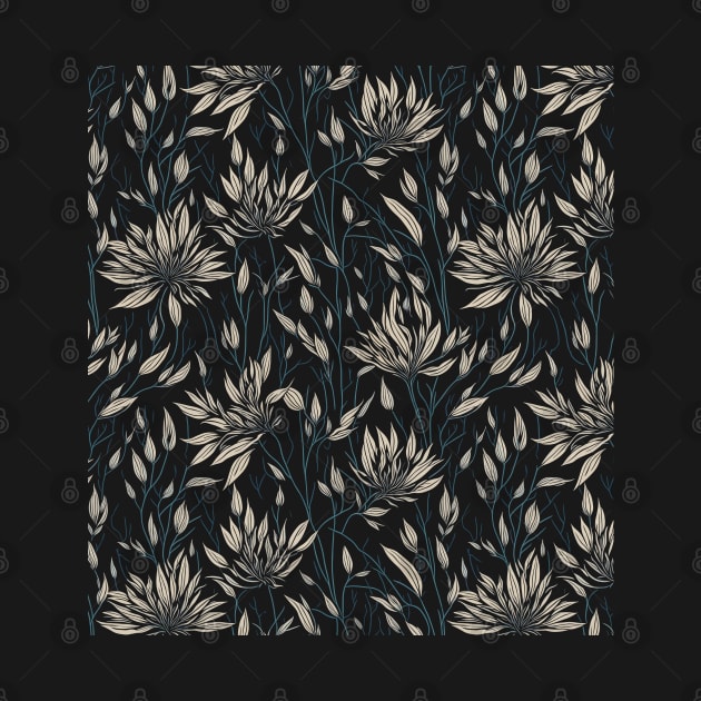 Seamless floral pattern with flowers and leaves by webbygfx