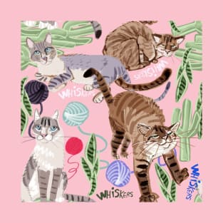 Ragdoll cats pattern pink T-Shirt