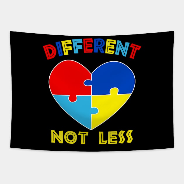 Different Not Less Autism Awareness Tapestry by Dunnhlpp