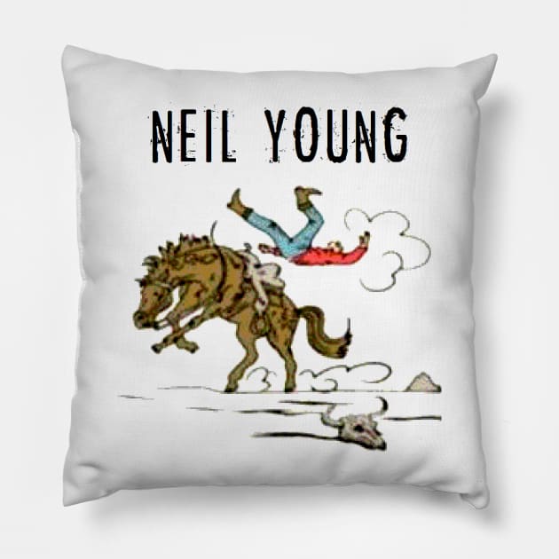 neil young Pillow by Stubbs Letterpress