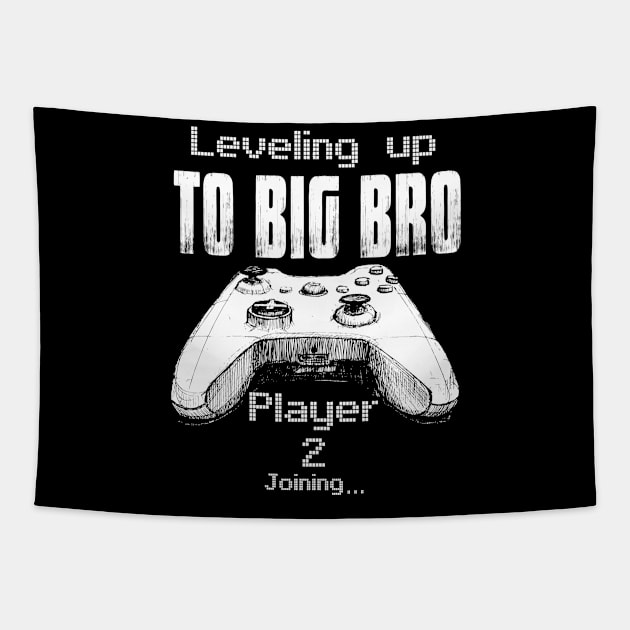 I Leveled Up to Big Bro | Funny Gamer new Brother Tapestry by MerchMadness