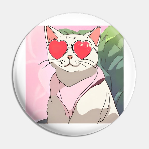 Cat with heart shaped sunglasses Pin by Berenicelee23