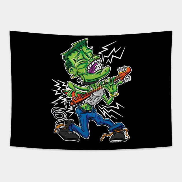 Frankenstein's Monster on Electric Guitar Tapestry by eShirtLabs