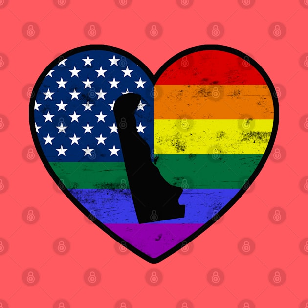 Delaware United States Gay Pride Flag Heart by TextTees